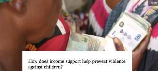 How does income support help prevent violence against children?